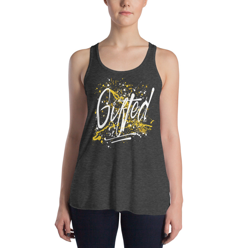 GIFTED WHT/YEL Women's Flowy Racerback Tank