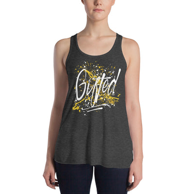 GIFTED WHT/YEL Women's Flowy Racerback Tank