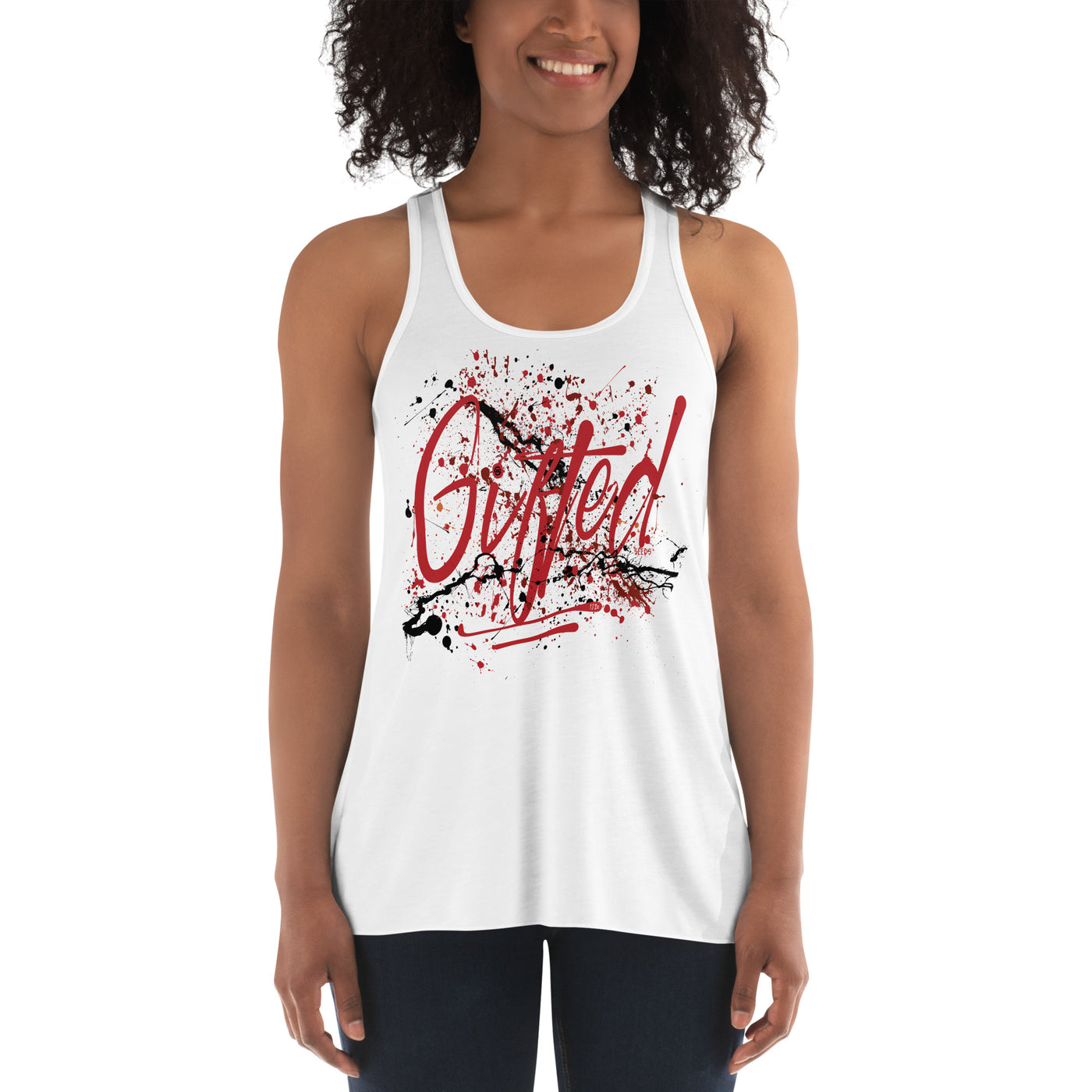 GIFTED RED/BLK Women's Flowy Racerback Tank