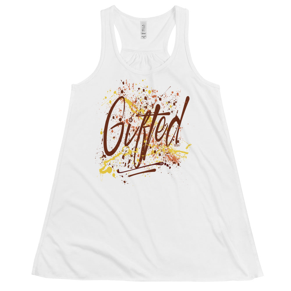 GIFTED BURG/YEL Women's Flowy Racerback Tank