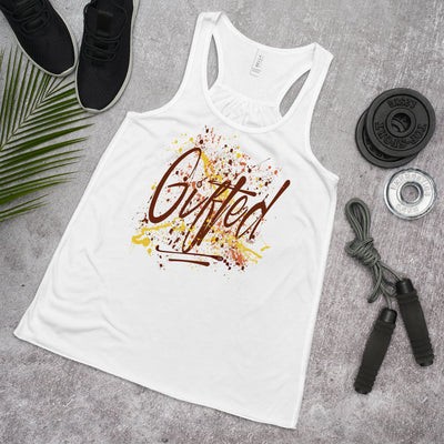 GIFTED BURG/YEL Women's Flowy Racerback Tank