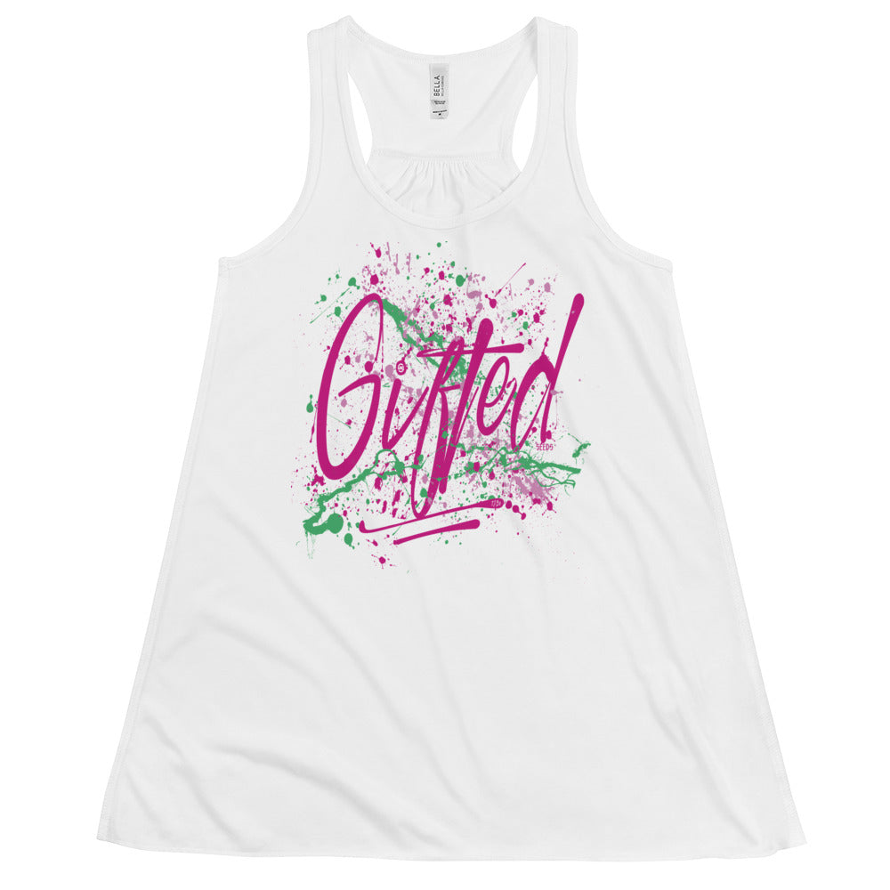 GIFTED PNK/GRN Women's Flowy Racerback Tank