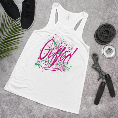 GIFTED PNK/GRN Women's Flowy Racerback Tank