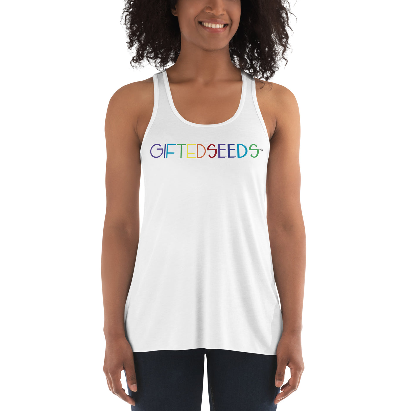 GIFTED SEEDS RNBW Less is More Women's Flowy Racerback Tank