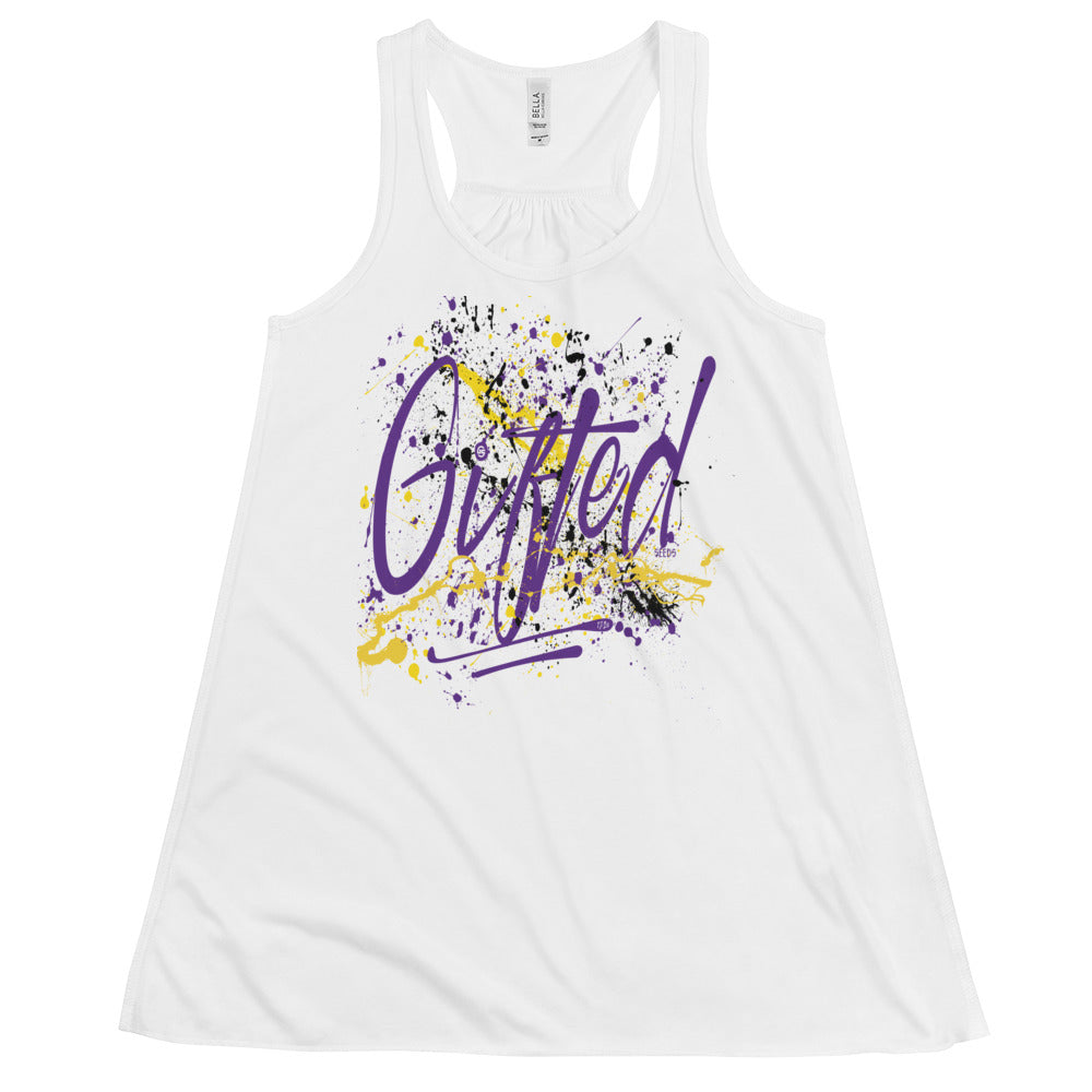 GIFTED PUR/GLD Women's Flowy Racerback Tank