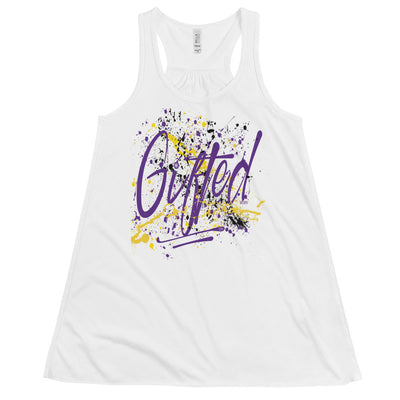 GIFTED PUR/GLD Women's Flowy Racerback Tank