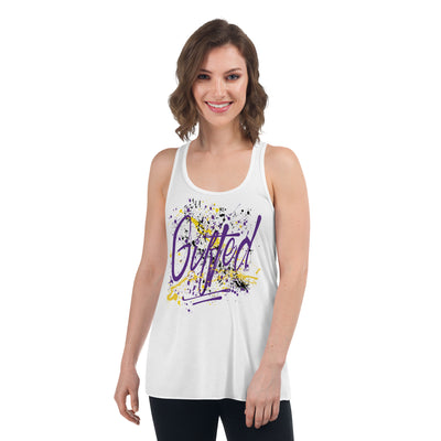 GIFTED PUR/GLD Women's Flowy Racerback Tank