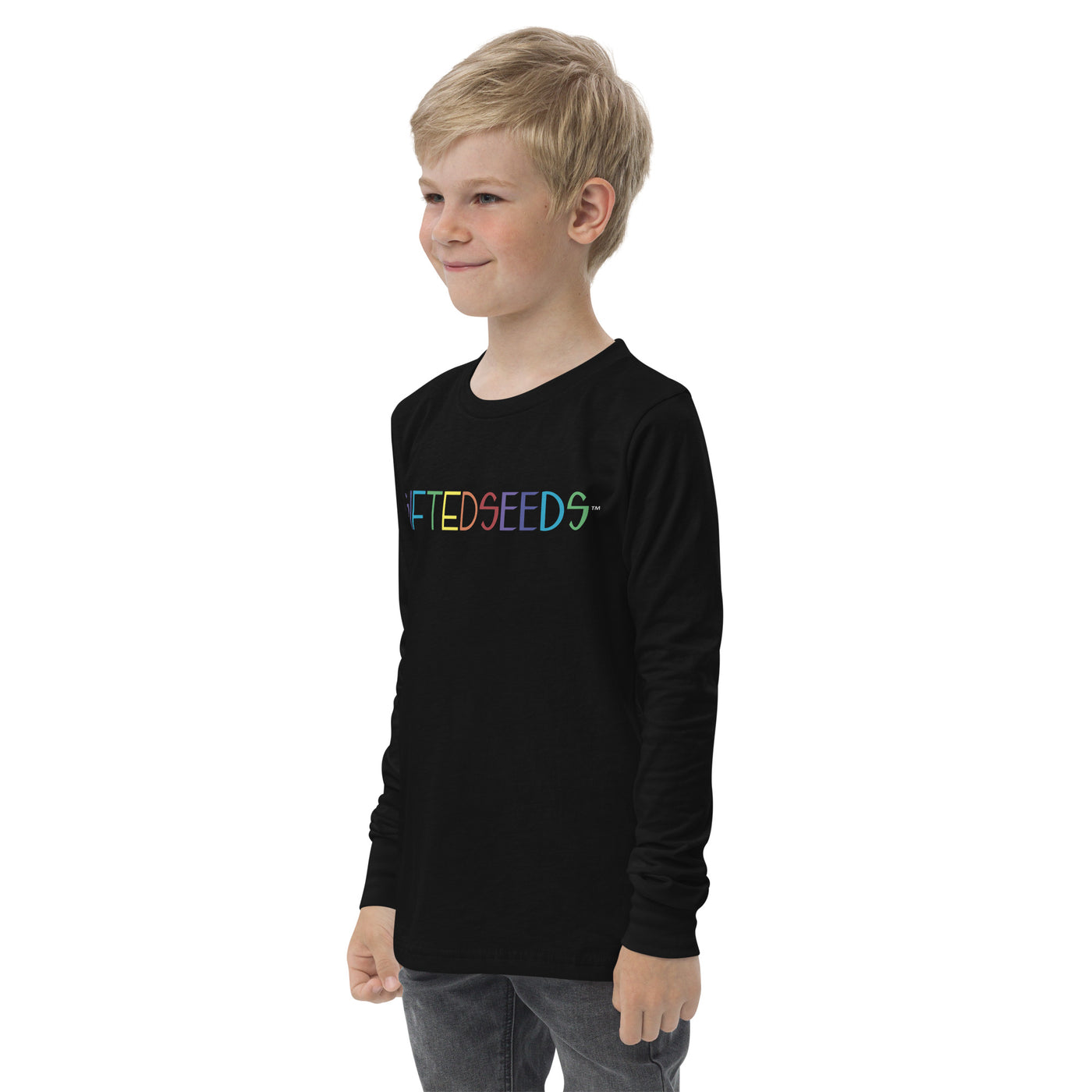 Gifted Seeds Less is More Rainbow Youth Long Sleeve T-Shirt