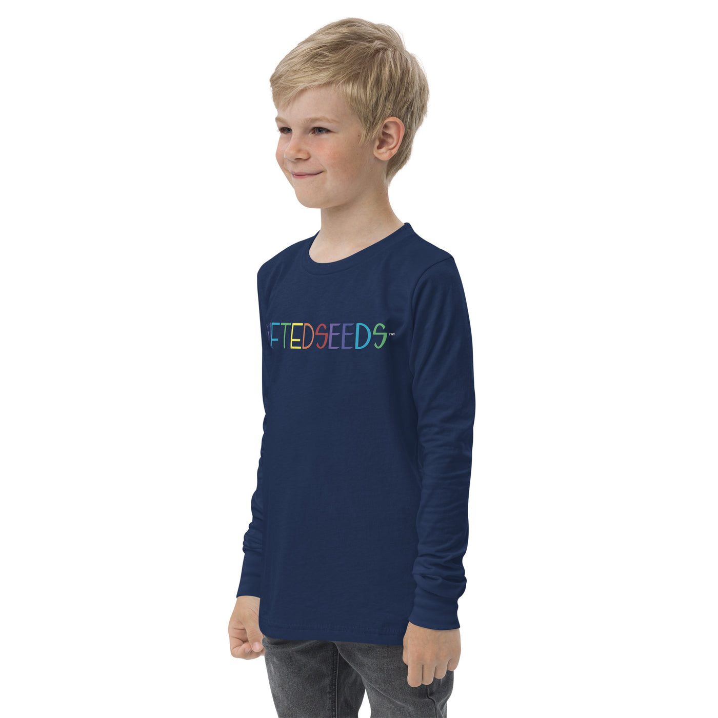 Gifted Seeds Less is More Rainbow Youth Long Sleeve T-Shirt