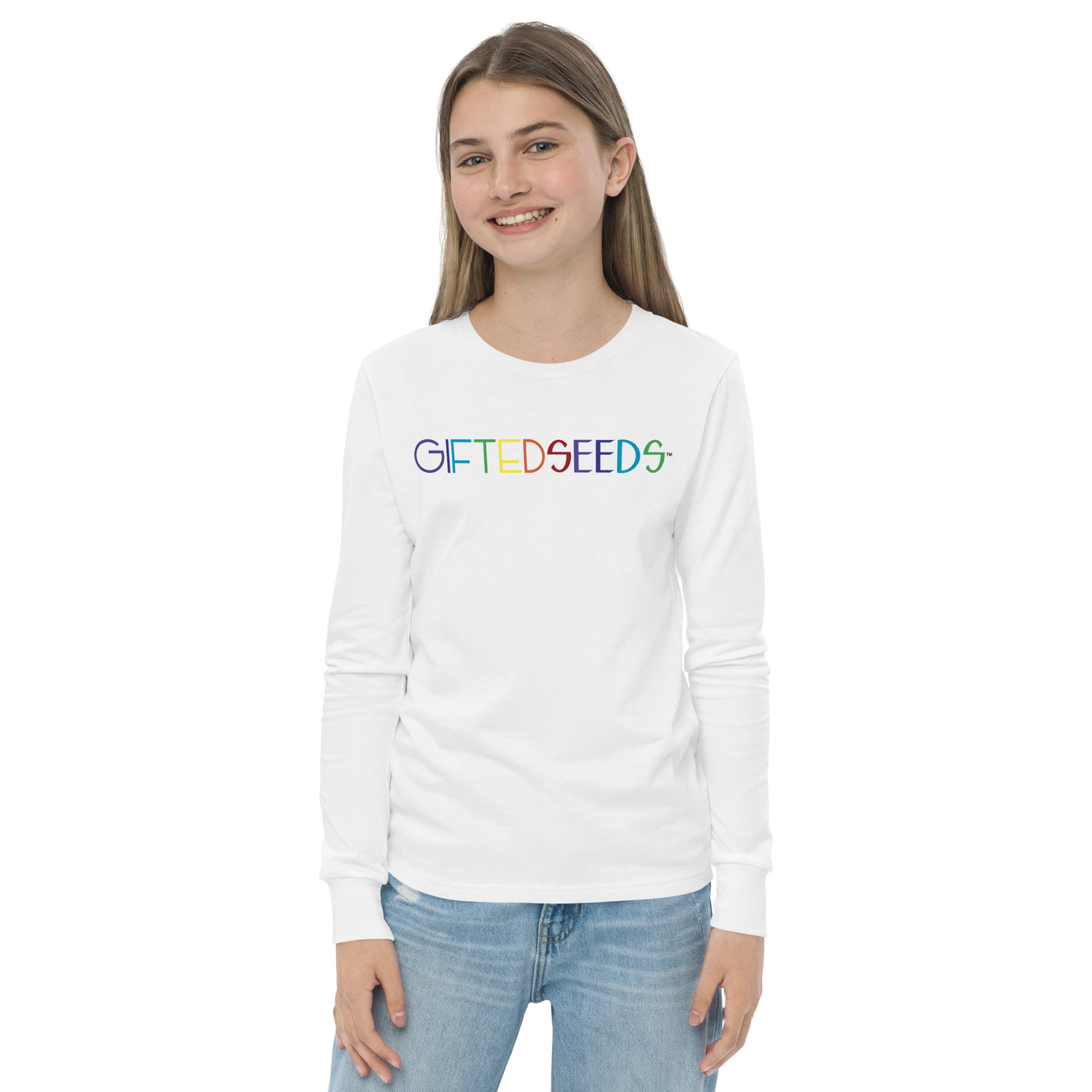 Gifted Seeds Less is More Rainbow Youth Long Sleeve T-Shirt