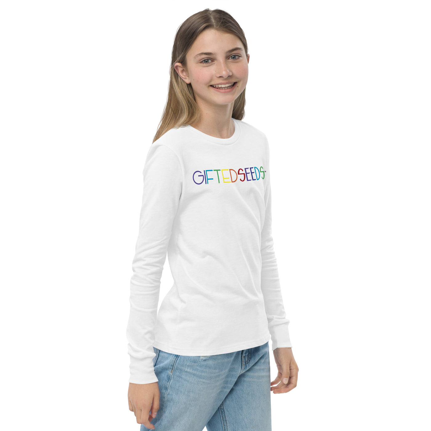 Gifted Seeds Less is More Rainbow Youth Long Sleeve T-Shirt