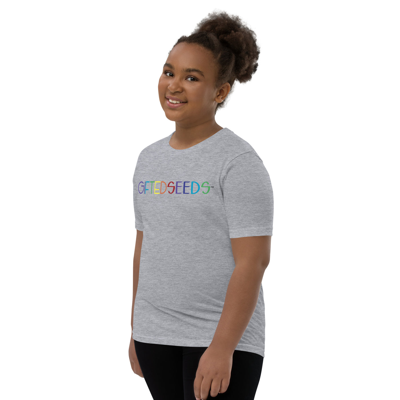 GIFTED SEEDS Less is More Rainbow Youth Short Sleeve T-Shirt