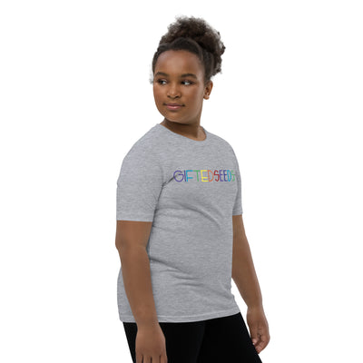 GIFTED SEEDS Less is More Rainbow Youth Short Sleeve T-Shirt