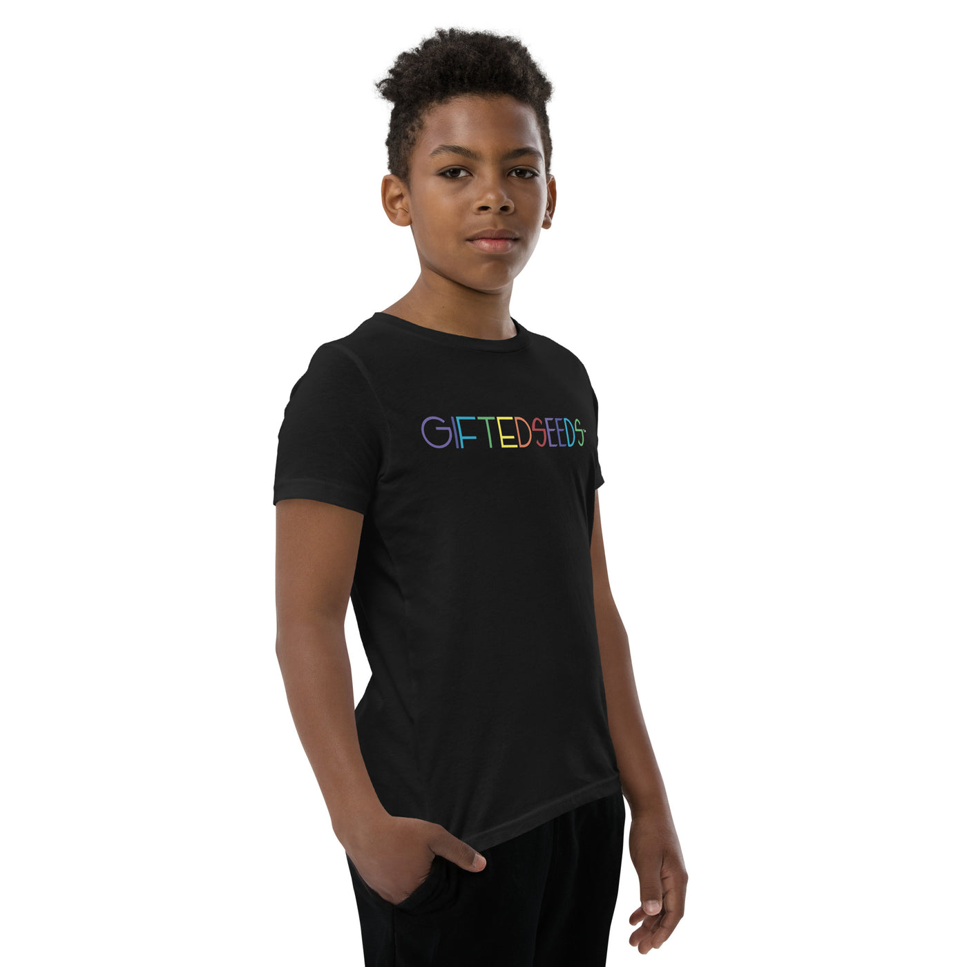 GIFTED SEEDS Less is More Rainbow Youth Short Sleeve T-Shirt