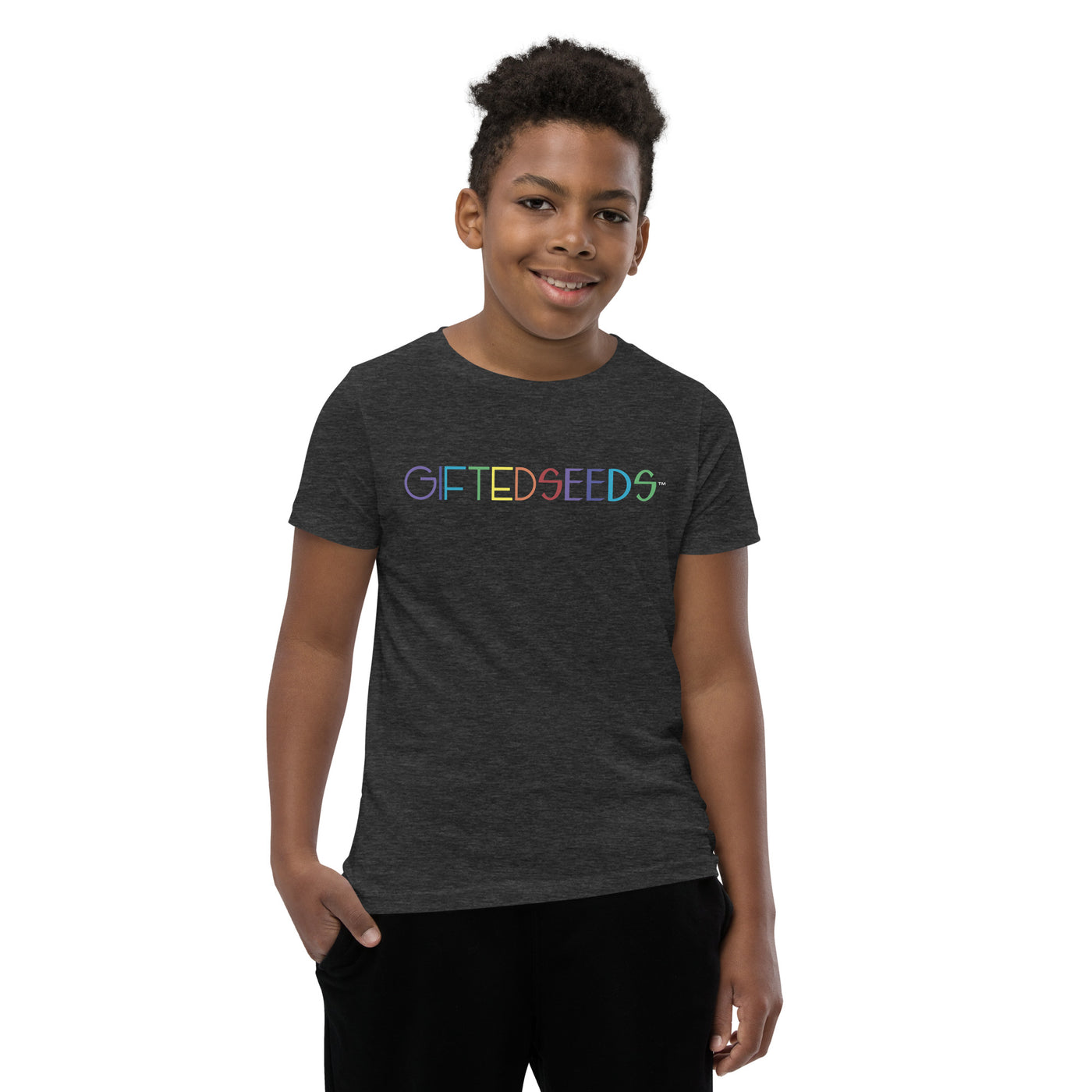 GIFTED SEEDS Less is More Rainbow Youth Short Sleeve T-Shirt