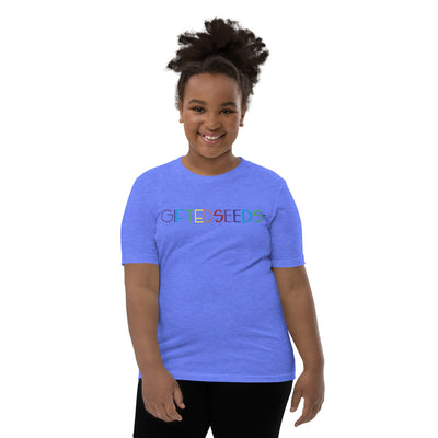 GIFTED SEEDS Less is More Rainbow Youth Short Sleeve T-Shirt