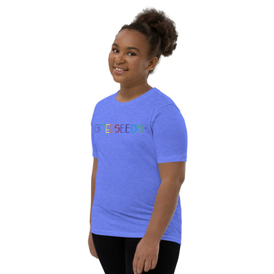 GIFTED SEEDS Less is More Rainbow Youth Short Sleeve T-Shirt