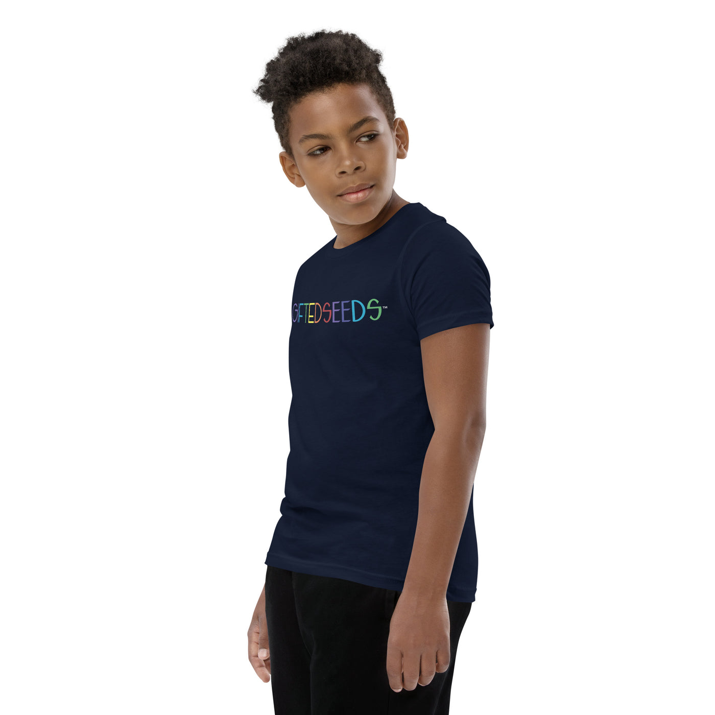 GIFTED SEEDS Less is More Rainbow Youth Short Sleeve T-Shirt