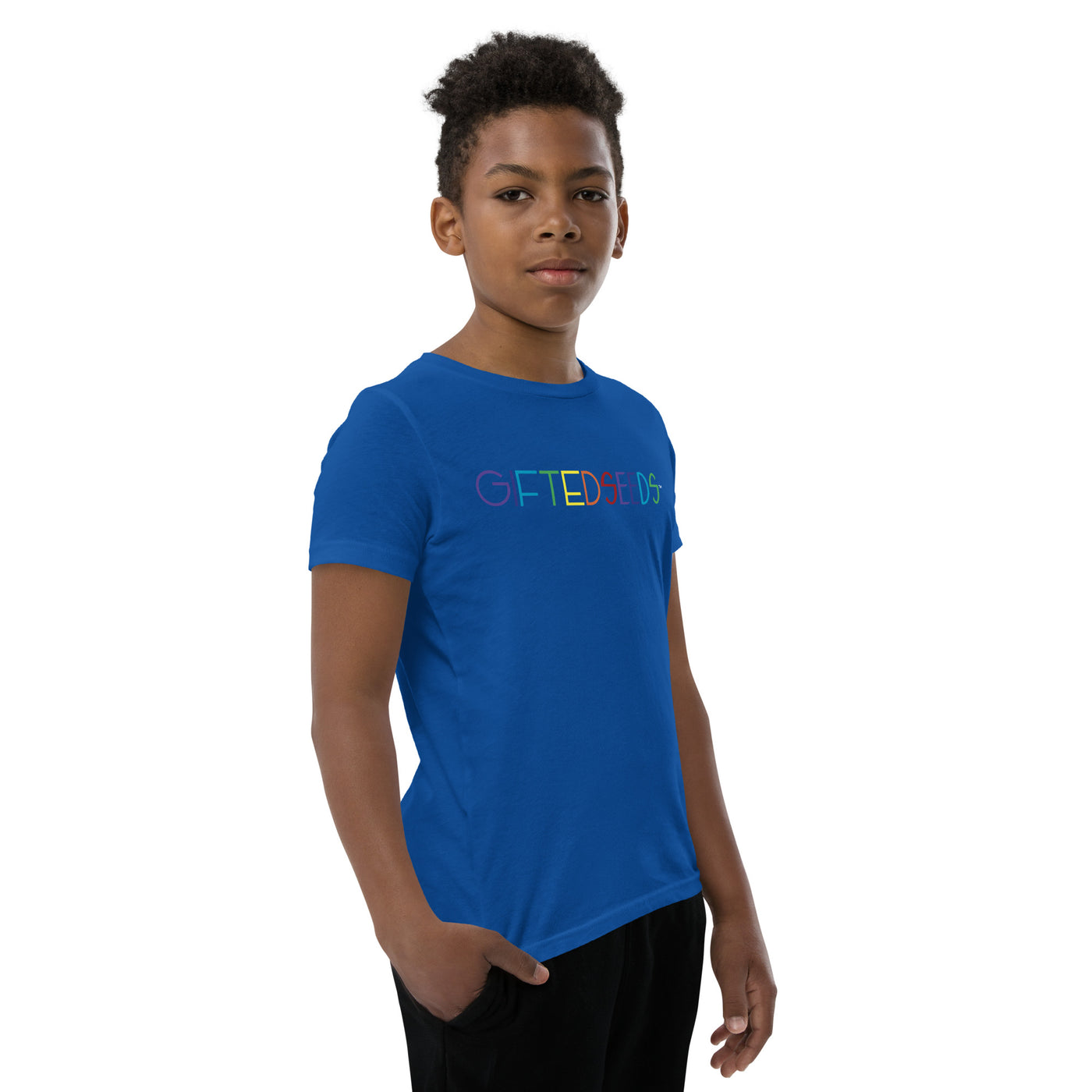 GIFTED SEEDS Less is More Rainbow Youth Short Sleeve T-Shirt