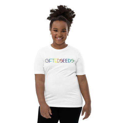 GIFTED SEEDS Less is More Rainbow Youth Short Sleeve T-Shirt