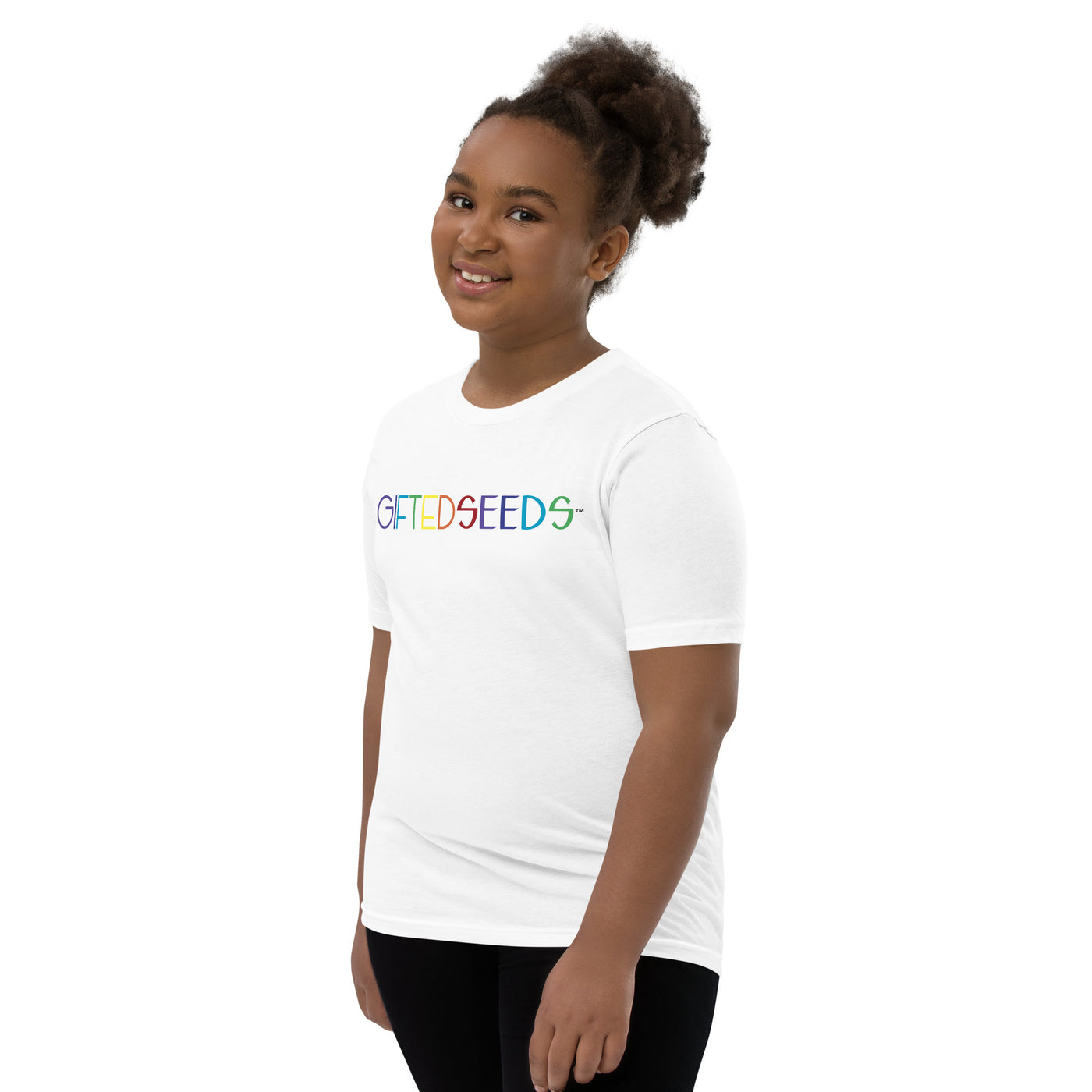 GIFTED SEEDS Less is More Rainbow Youth Short Sleeve T-Shirt